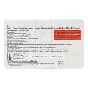 Ondero Met 2.5/500mg Tablet